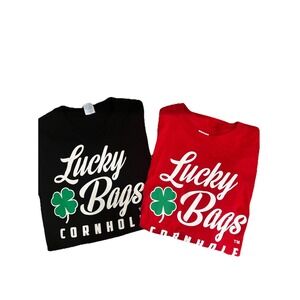 Lot (2) Lucky bags cornhole Long Sleeve Tshirts Medium Sports‎ Team